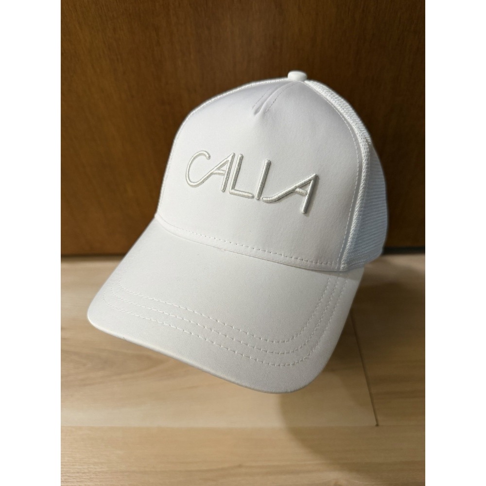 NWT Calia OSFM Trucker Hat Women's Pure White Embroidered Snapback Carrie